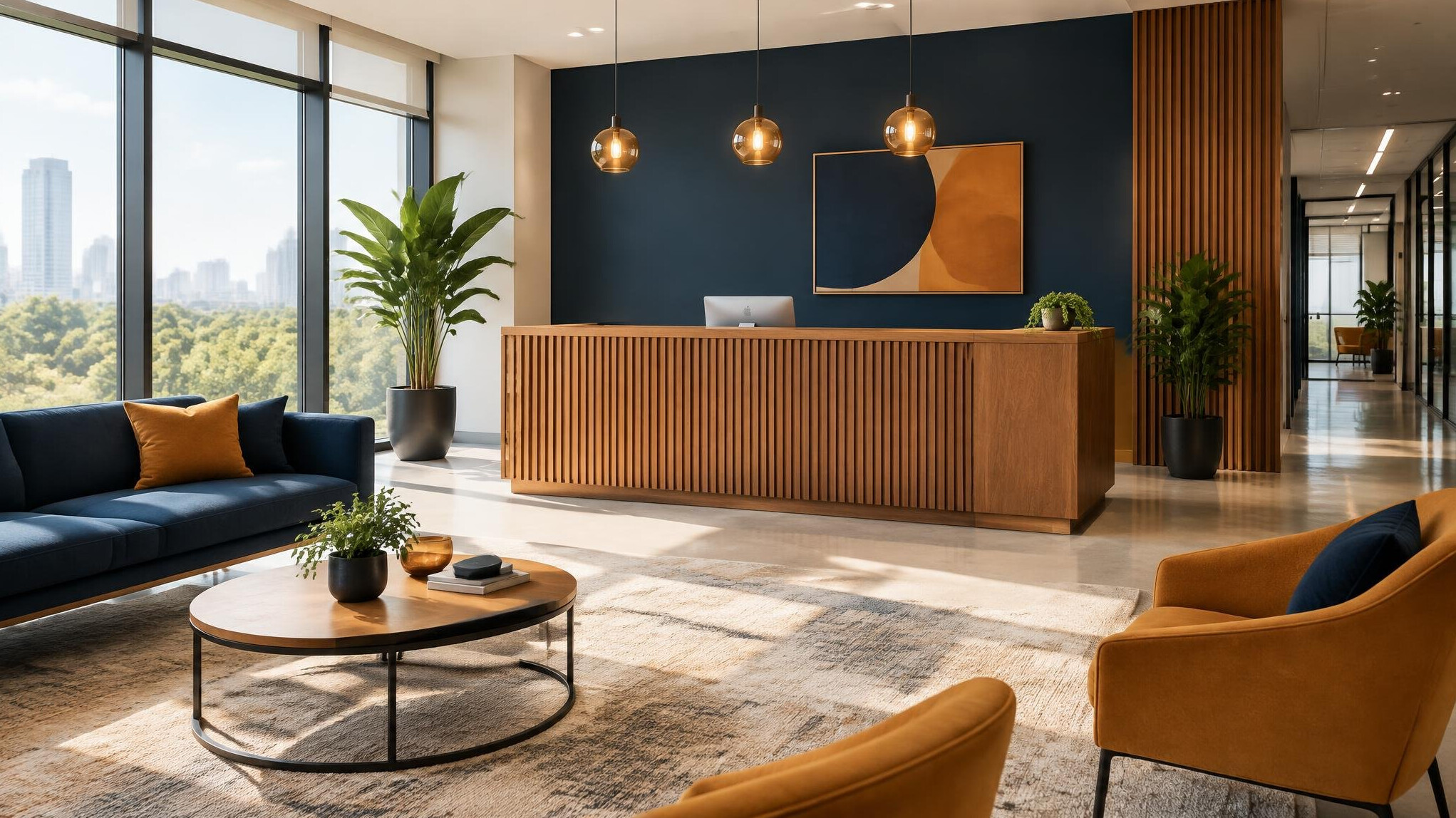 Reception area of a media crisis consultancy office